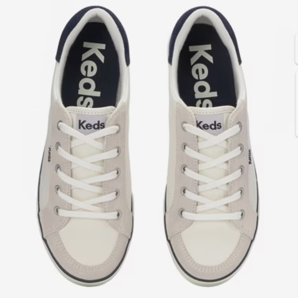 Keds White and Blue Sneakers Color Snow White/Navy Size 7M ( N - 5) - Picture 1 of 8